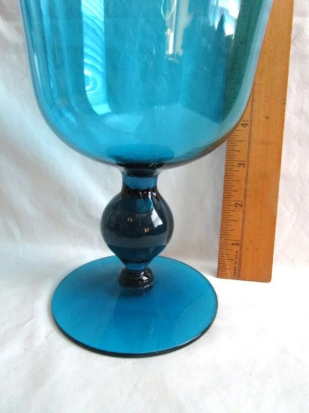 Morgantown Glass Urn Vase Blue 5